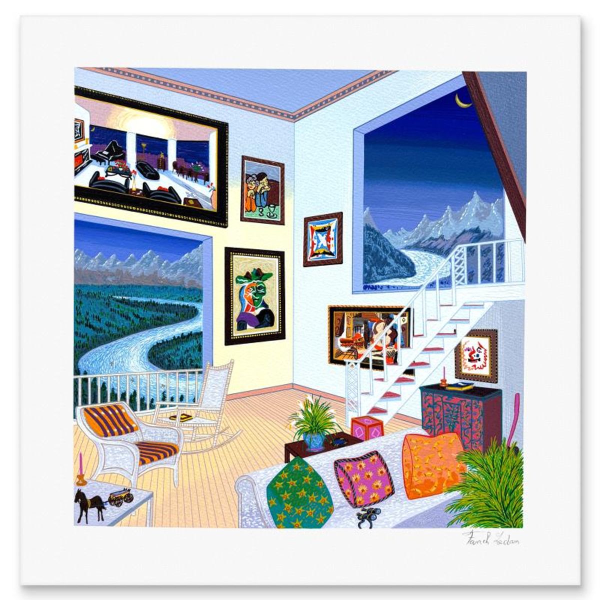 Fanch Ledan, "Picasso in Aspen" Limited Edition Serigraph, AP Numbered and Hand Signed with Letter of Authenticity.