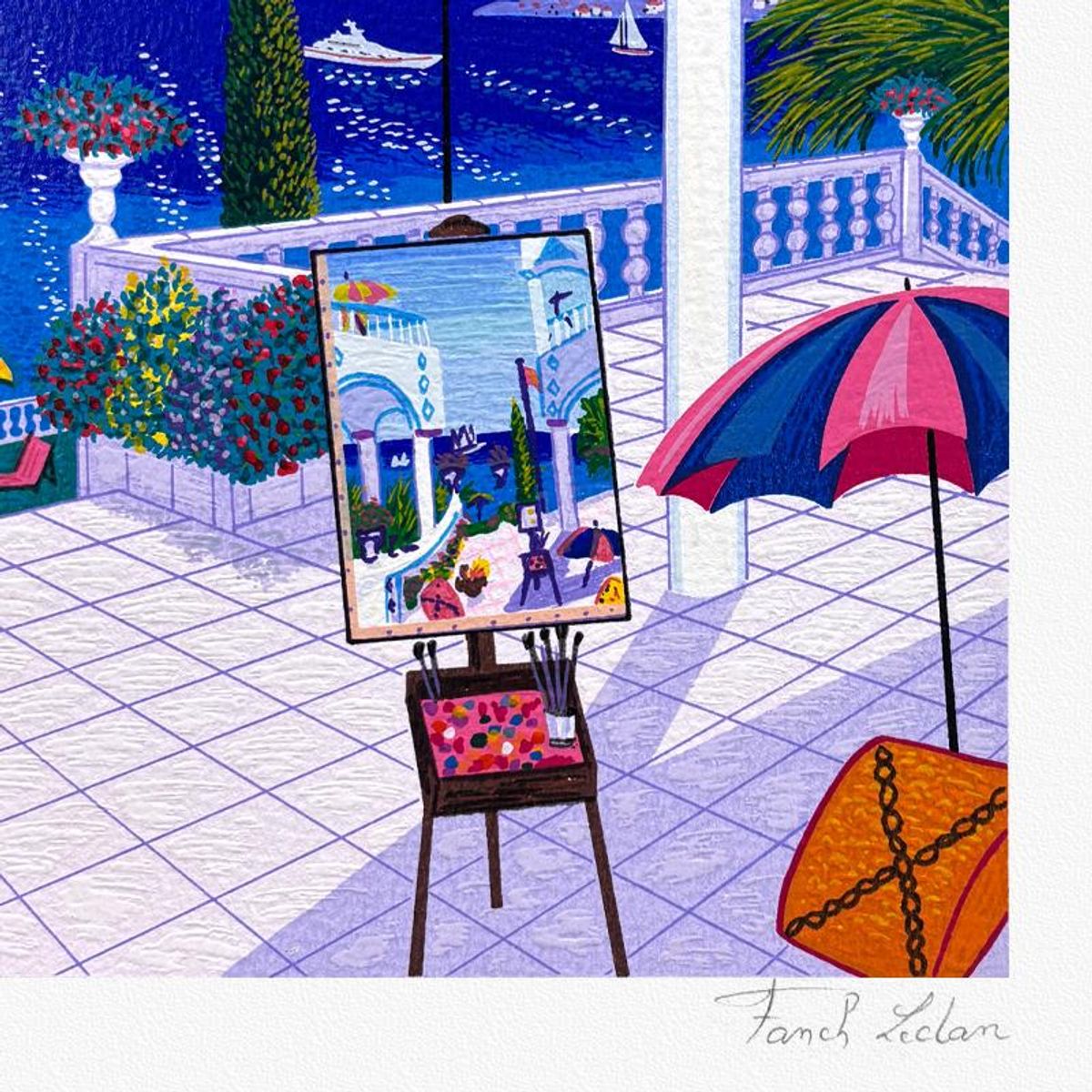 Fanch Ledan, "Unfinished Masterpiece" Limited Edition Serigraph, Numbered and Hand Signed with Letter of Authenticity.
