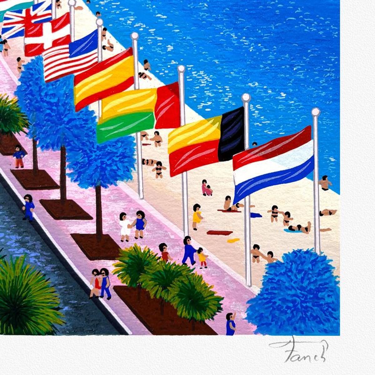 Fanch Ledan, "Festival de Cannes" Limited Edition Serigraph, AP Numbered and Hand Signed with Letter of Authenticity.
