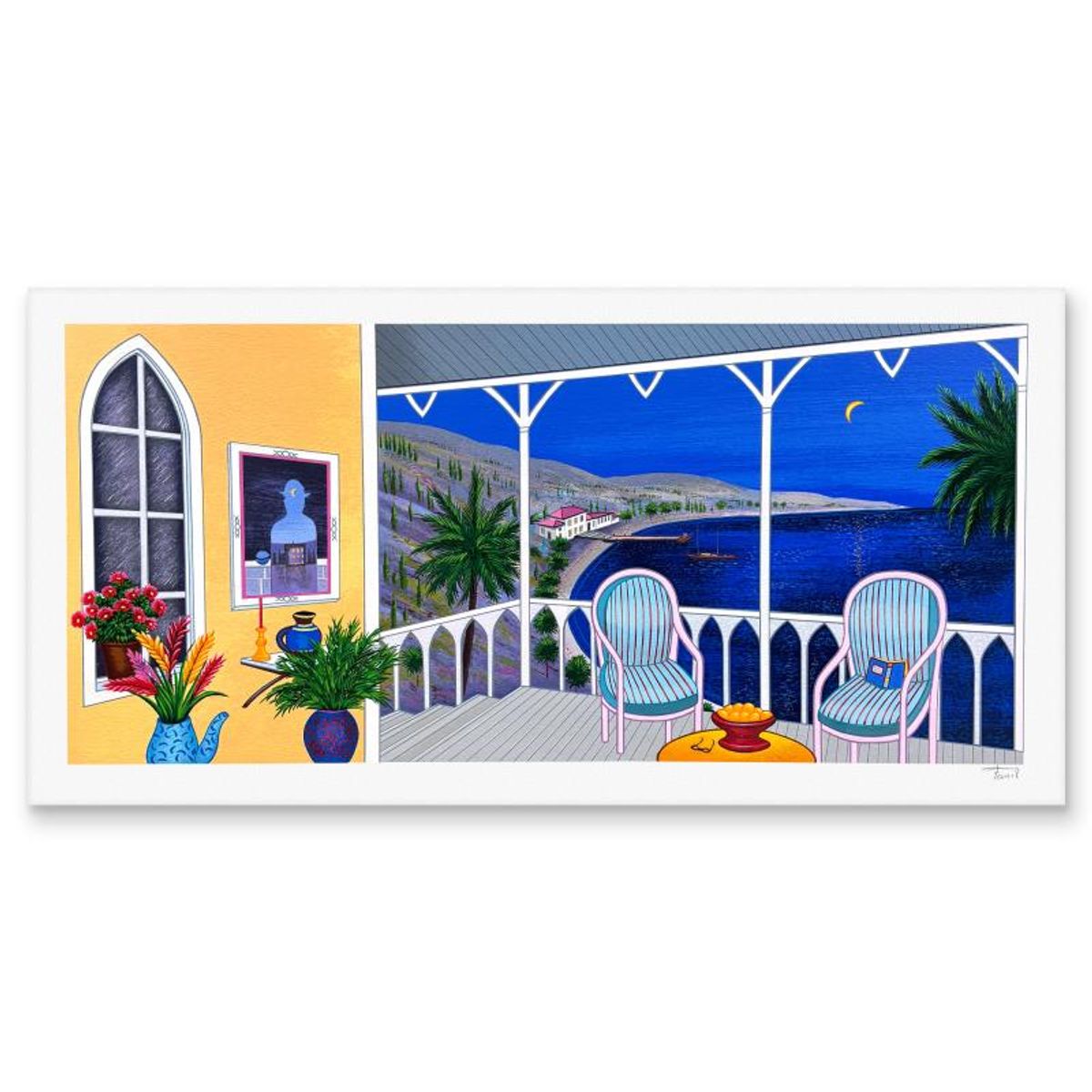 Fanch Ledan, "Summer Night in Acapulco" Limited Edition Serigraph, AP Numbered and Hand Signed with Letter of Authenticity.