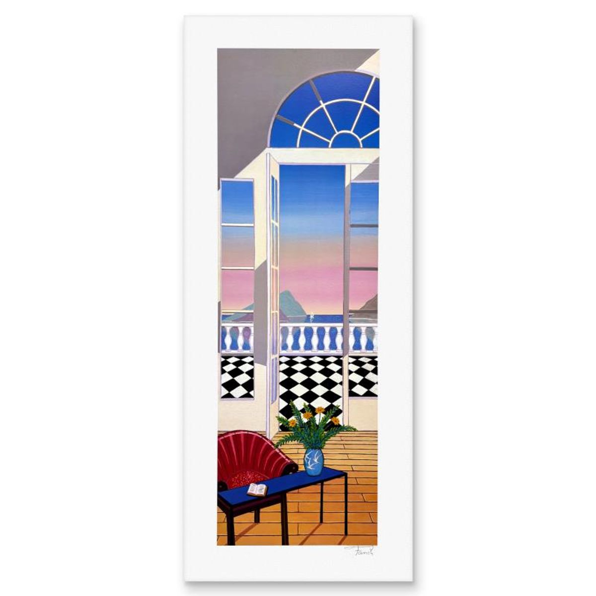 Fanch Ledan, "Above Malibu" Limited Edition Serigraph, EA Numbered and Hand Signed with Letter of Authenticity.