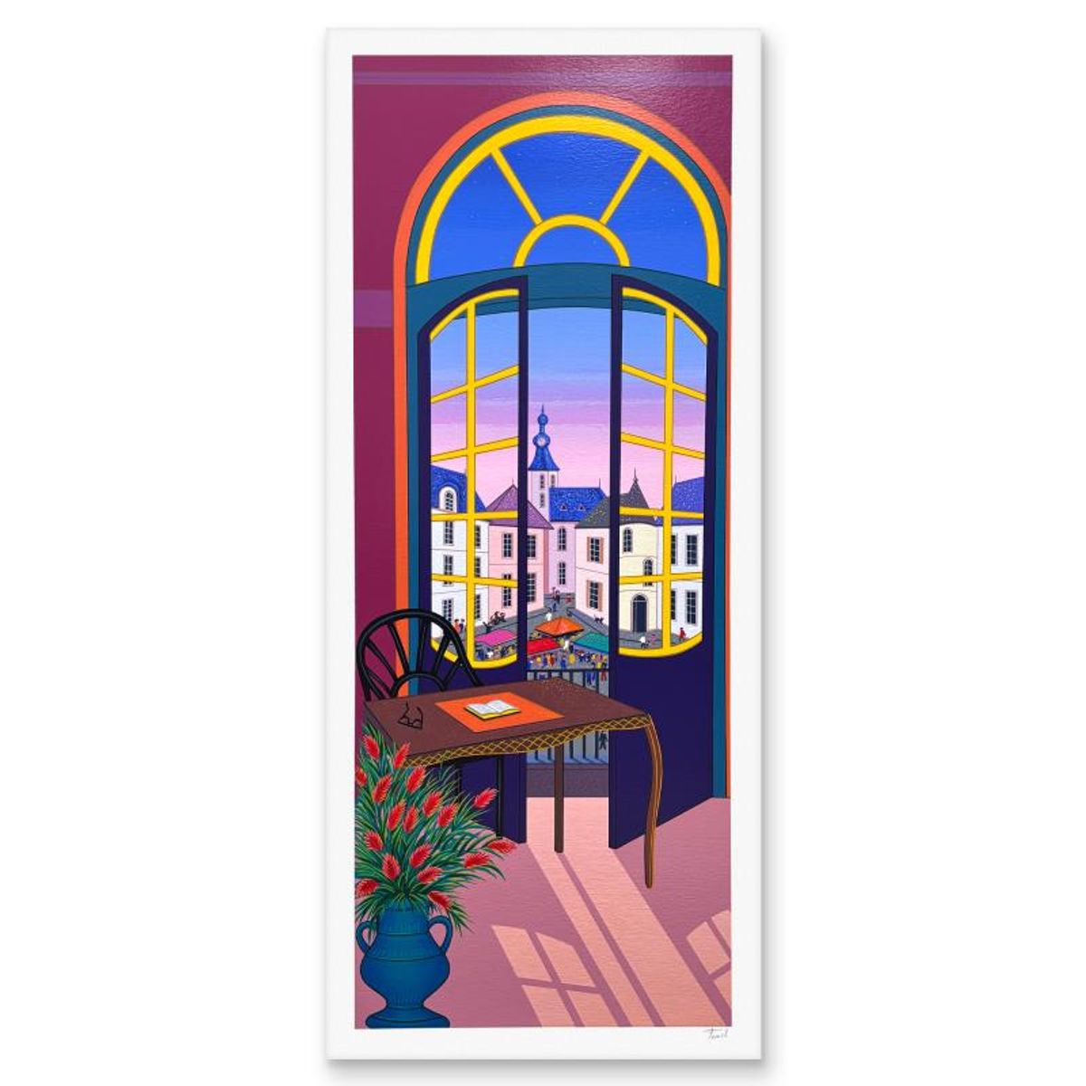 Fanch Ledan, "Pessac Village" Limited Edition Serigraph, AP Numbered and Hand Signed with Letter of Authenticity.