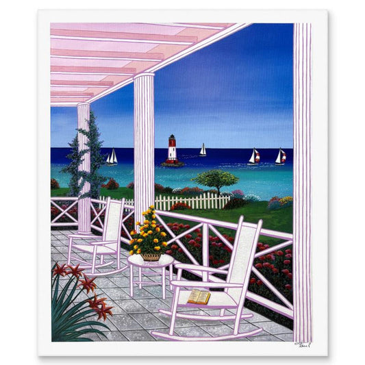 Fanch Ledan, "Cape Cod Lighthouse" Limited Edition Serigraph, AP Numbered and Hand Signed with Letter of Authenticity.