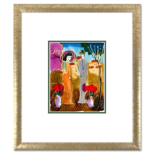 Moshe Leider, Framed Original Mixed Media Watercolor Painting, Hand Signed with Letter of Authenticity.