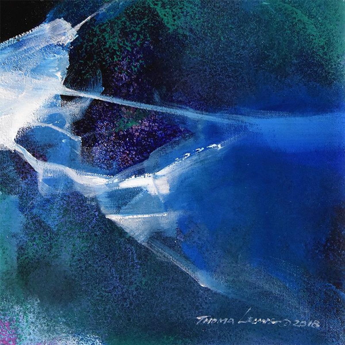 Thomas Leung, "Outer Space" Original Acrylic Painting on Canvas (39" x 31"), Hand Signed with Letter of Authenticity.