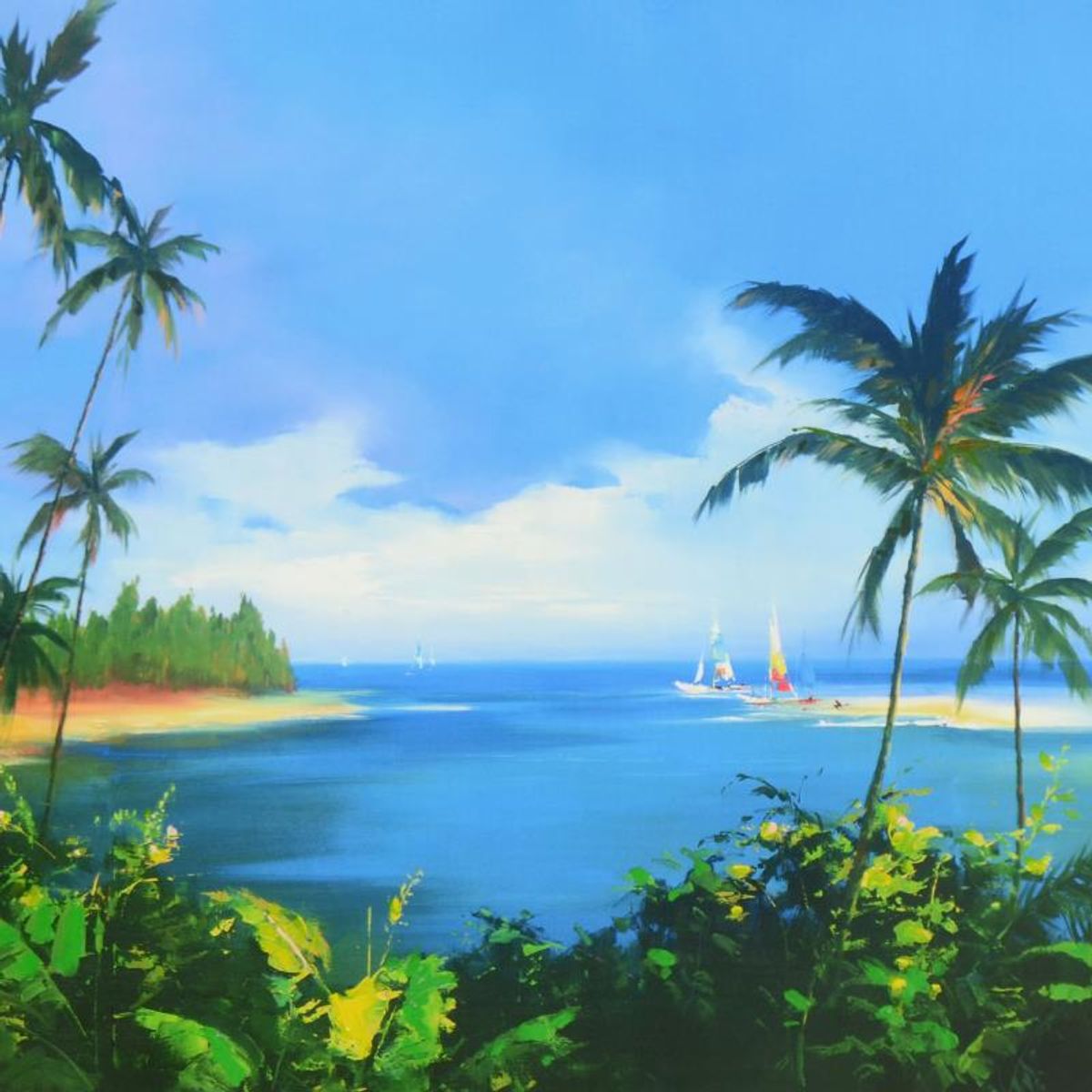 H. Leung, "Enter to Paradise" Limited Edition on Canvas, Numbered and Hand Signed with Letter of Authenticity.
