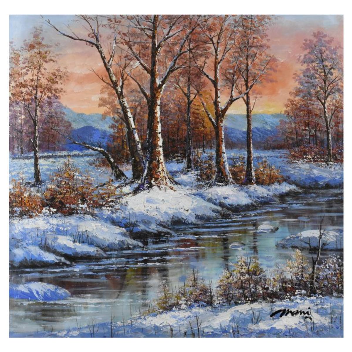 Mani, Original Acrylic Painting on Canvas (46" x 46"), Hand Signed with Letter of Authenticity.