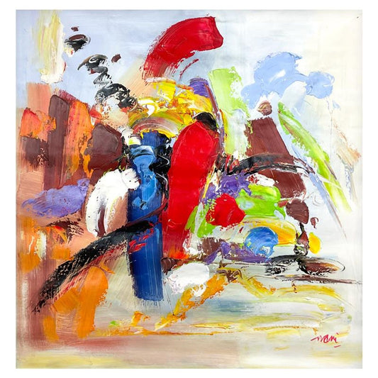 Mani, Original Acrylic Painting on Canvas (36" x 36"), Hand Signed with Letter of Authenticity.