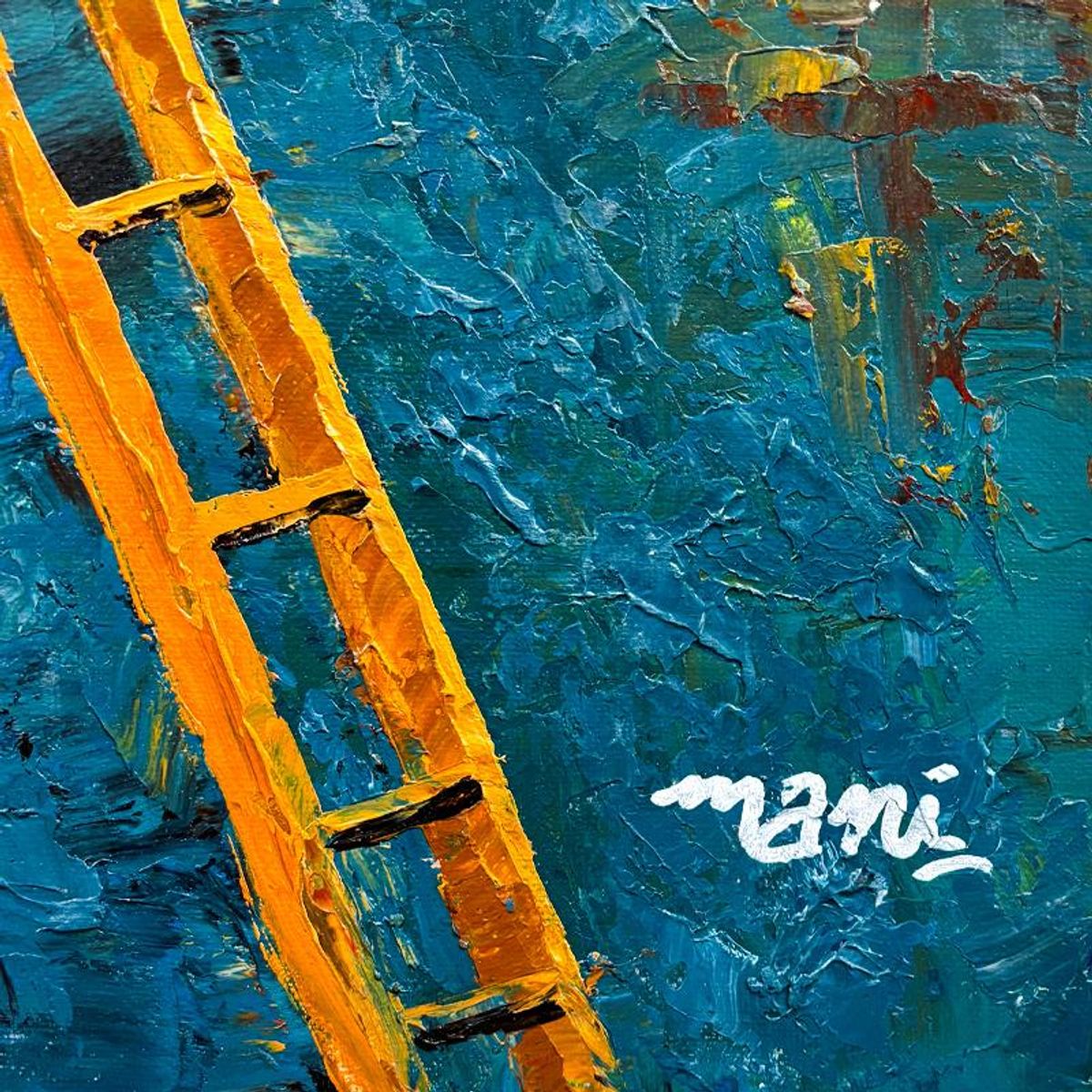 Mani, Hand Signed Original Acrylic Painting on Canvas with Letter of Authenticity.