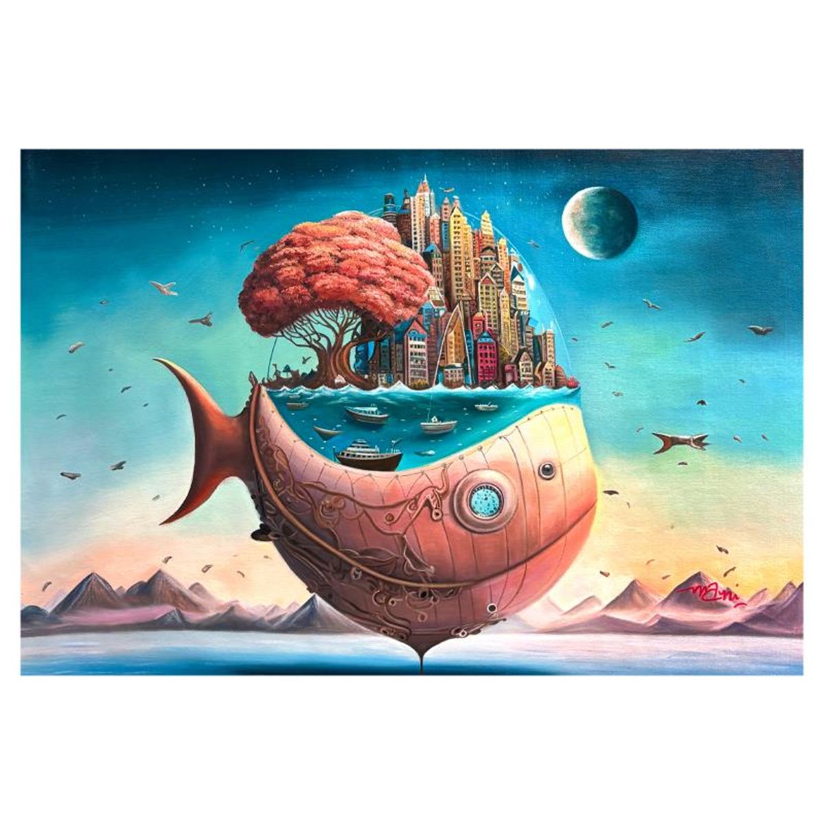 Mani, Hand Signed Original Acrylic Painting on Canvas with Letter of Authenticity.