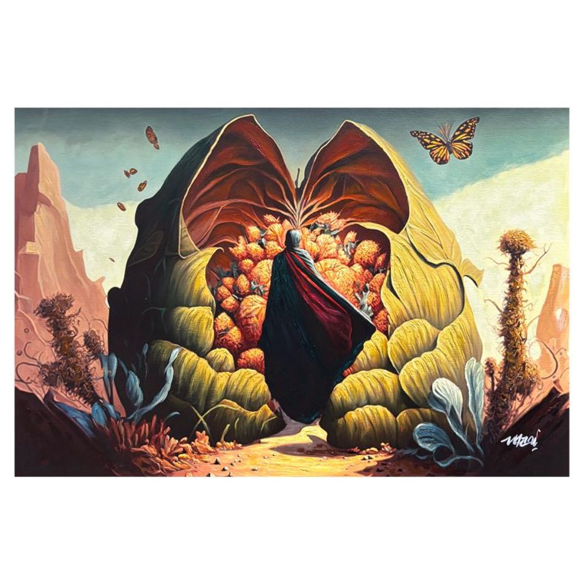 Mani, Hand Signed Original Acrylic Painting on Canvas with Letter of Authenticity.