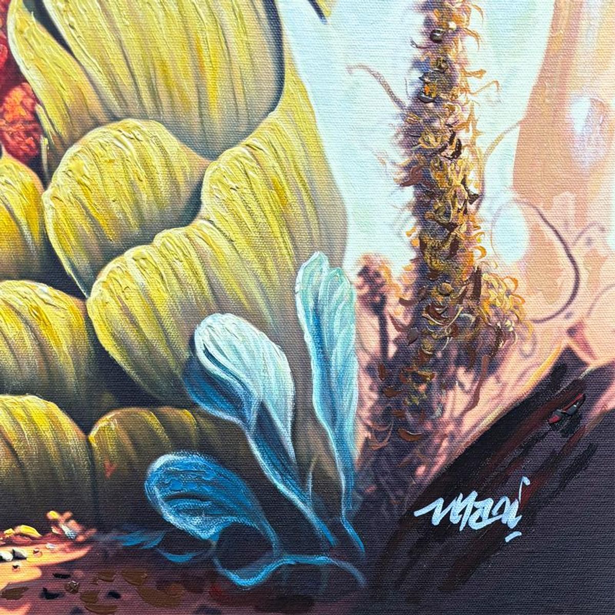 Mani, Hand Signed Original Acrylic Painting on Canvas with Letter of Authenticity.