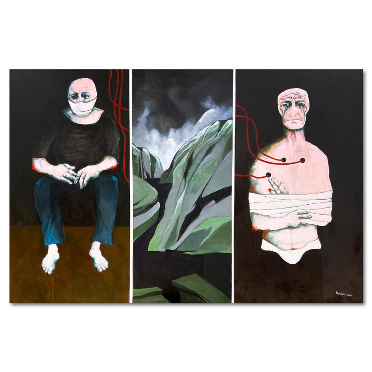Milton Berwin (1925-2023), Original Painting on Canvas (48" x 72"), Hand Signed with Letter of Authenticity.