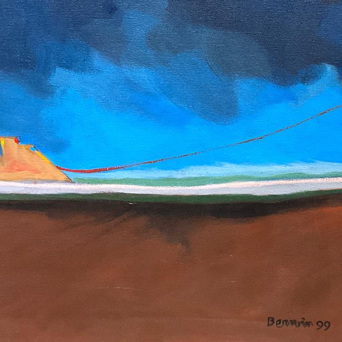 Milton Berwin (1925-2023), Original Painting on Canvas (64" x 50"), Dated 1999 and Hand Signed with Letter of Authenticity.