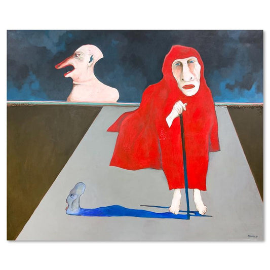 Milton Berwin (1925-2023), Original Painting on Canvas (52" x 66"), Hand Signed with Letter of Authenticity.
