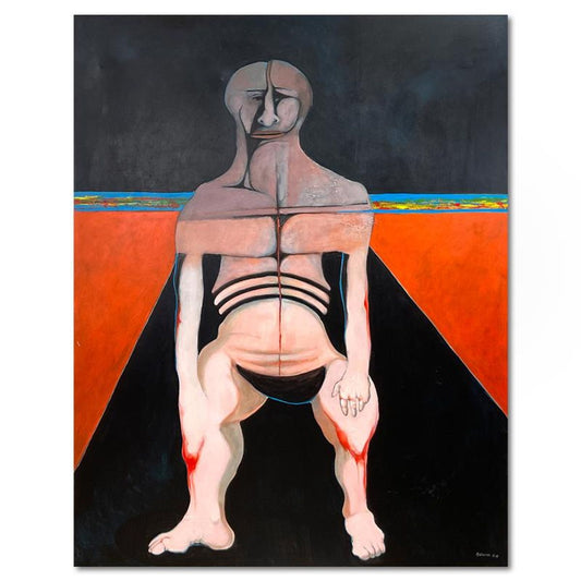 Milton Berwin (1925-2023), Original Painting on Canvas (66" x 52"), Hand Signed with Letter of Authenticity.