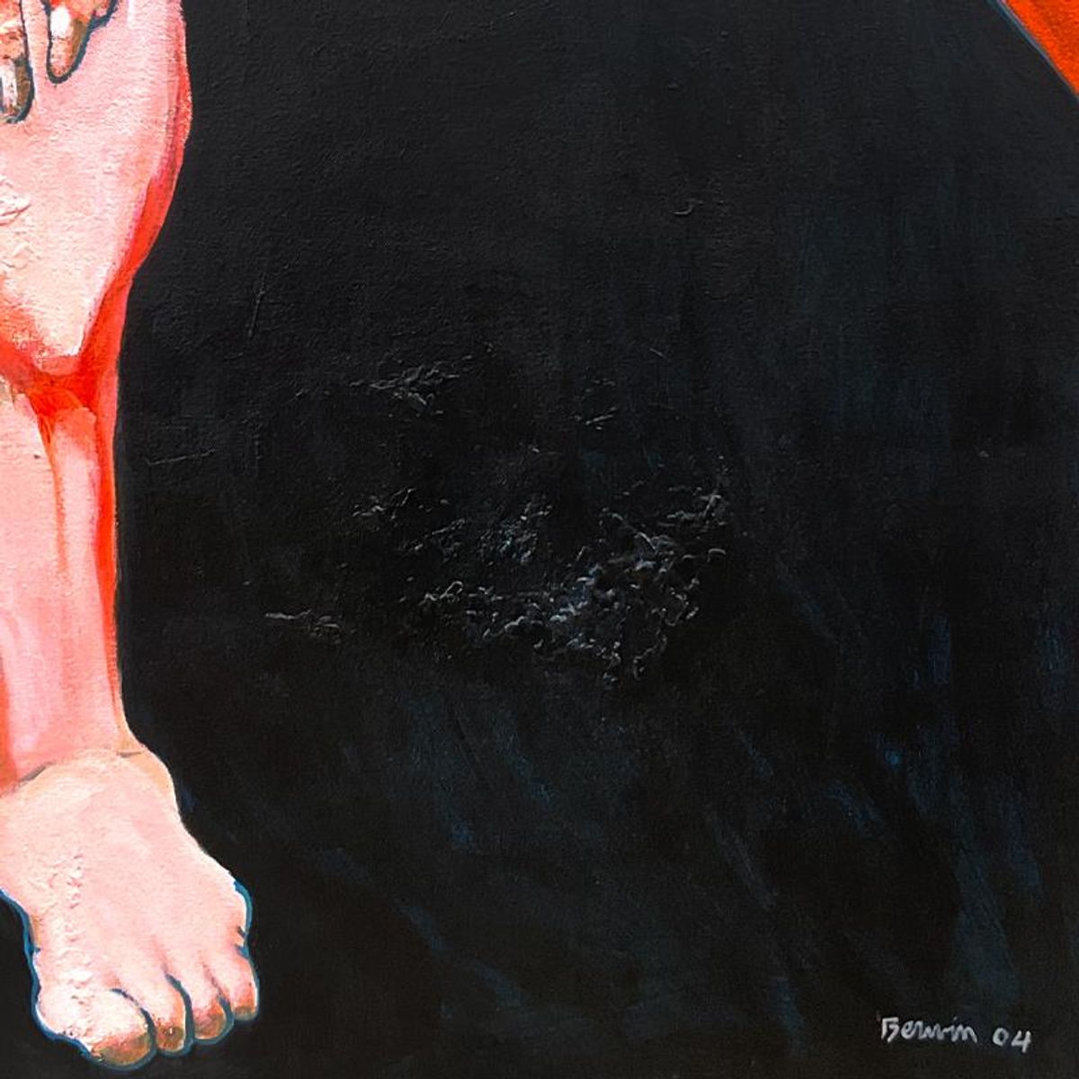 Milton Berwin (1925-2023), Original Painting on Canvas (66" x 52"), Hand Signed with Letter of Authenticity.