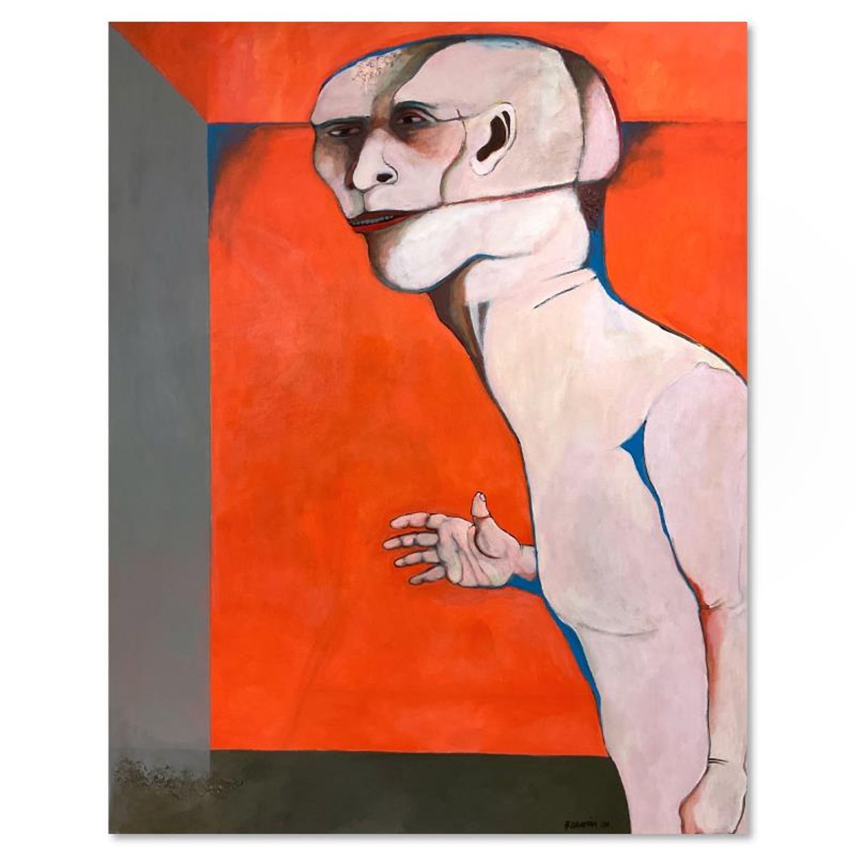 Milton Berwin (1925-2023), Original Painting on Canvas (66" x 52"), Hand Signed with Letter of Authenticity.