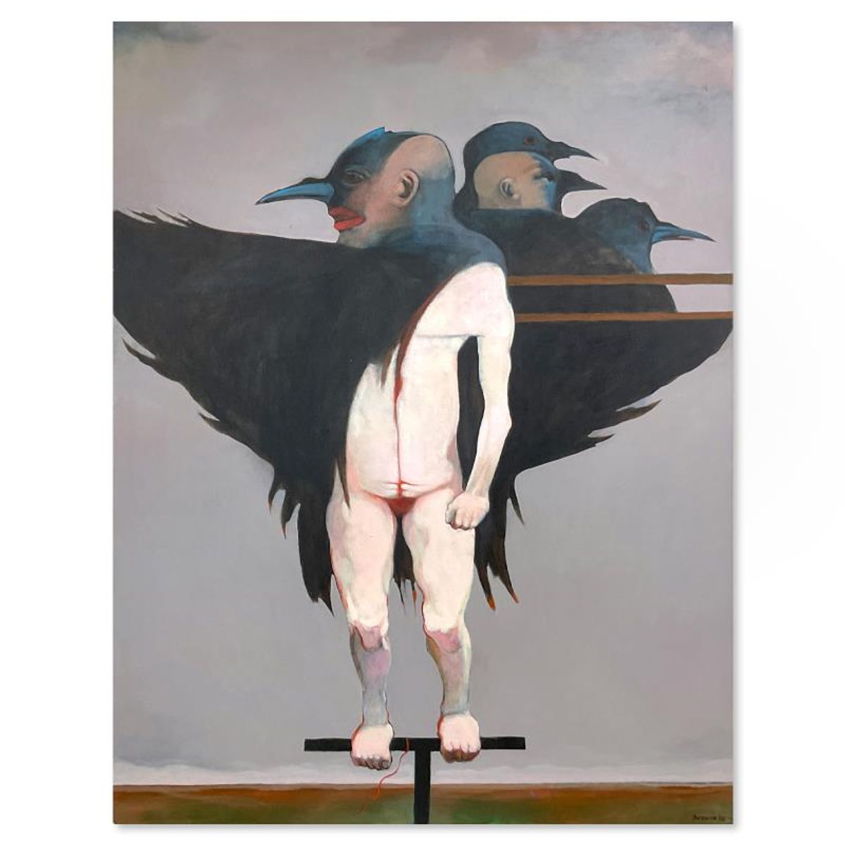 Milton Berwin (1925-2023), Original Painting on Canvas (66" x 52"), Dated 1998 and Hand Signed with Letter of Authenticity.