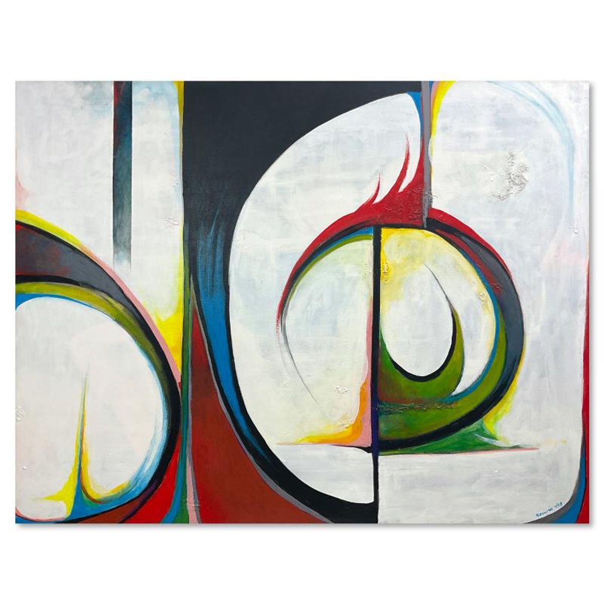 Milton Berwin (1925-2023), Original Painting on on Canvas (48" x 62"), Hand Signed with Letter of Authenticity.