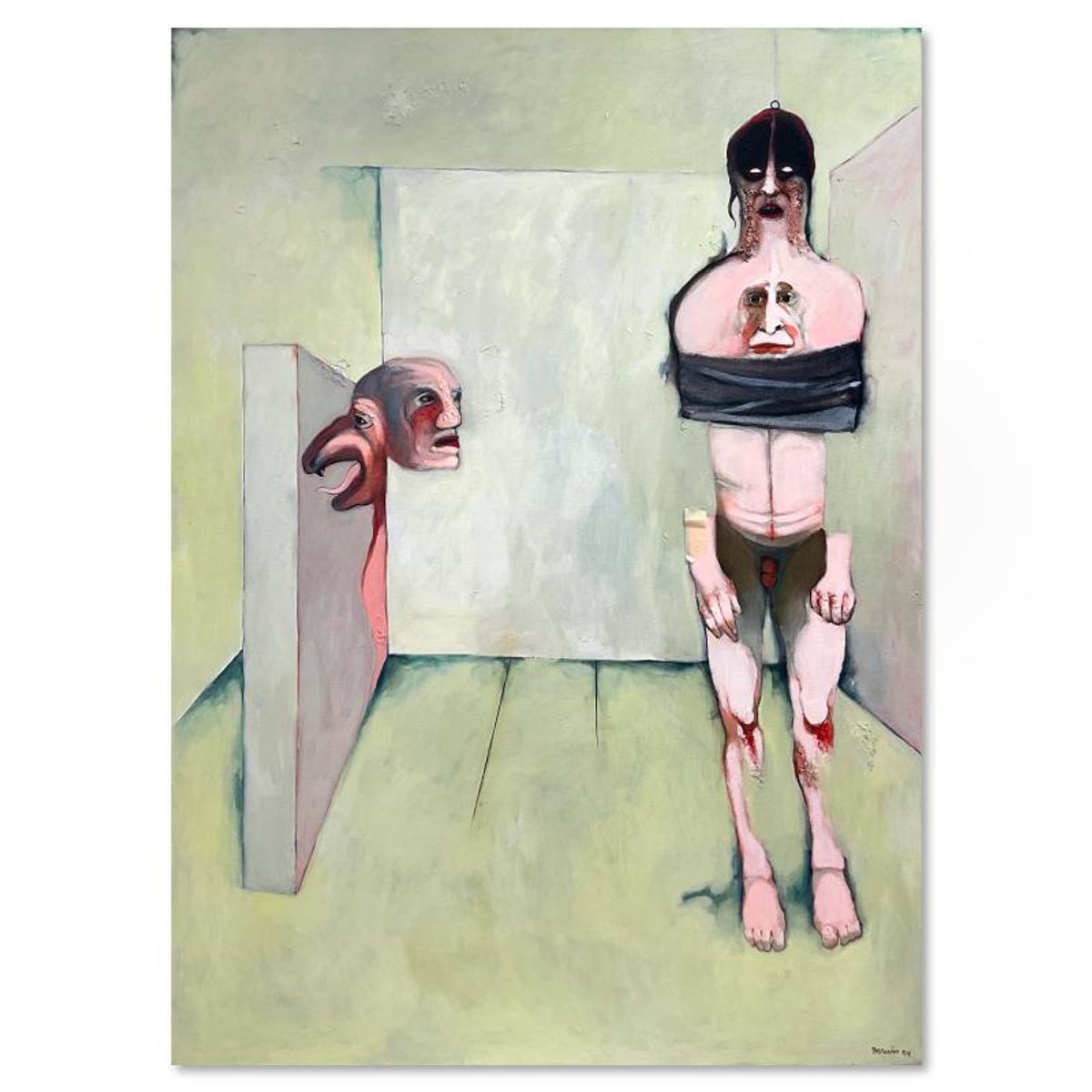 Milton Berwin (1925-2023), Original Painting on Canvas (62" x 48"), Dated 2004 and Hand Signed with Letter of Authenticity.