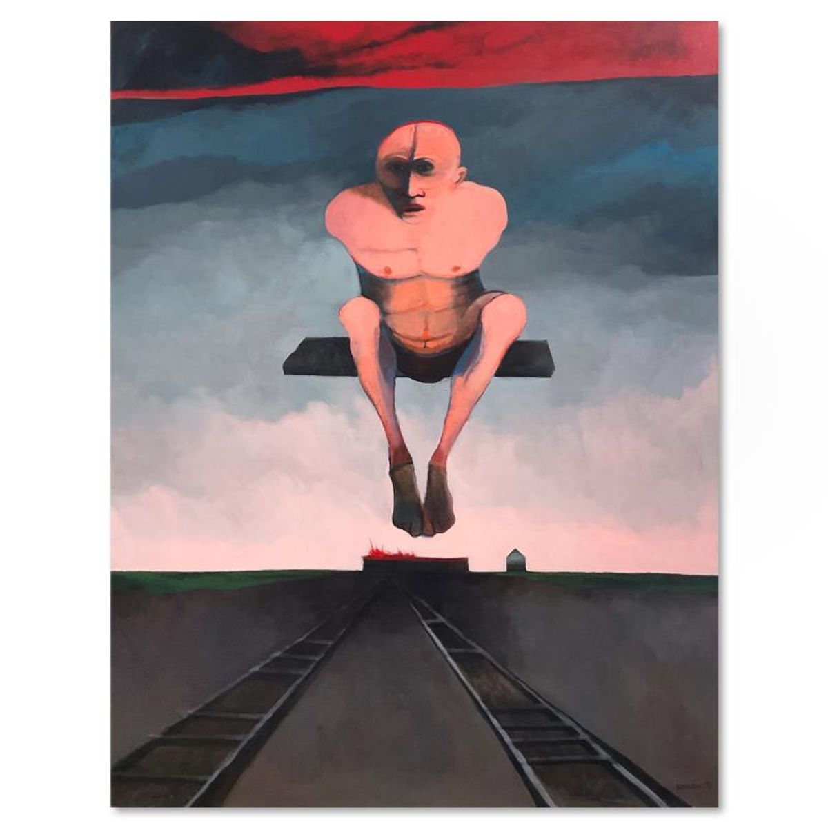 Milton Berwin (1925-2023), Original Painting on Canvas (62" x 48"), Dated 1995 and Hand Signed with Letter of Authenticity.