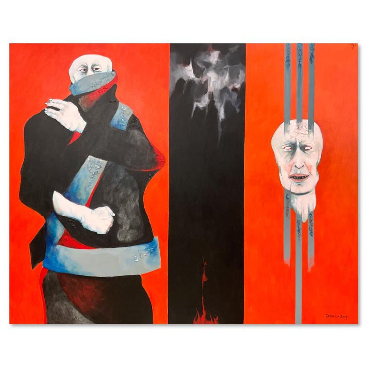 Milton Berwin (1925-2023), Original Painting on Canvas (48" x 60"), Hand Signed with Letter of Authenticity.