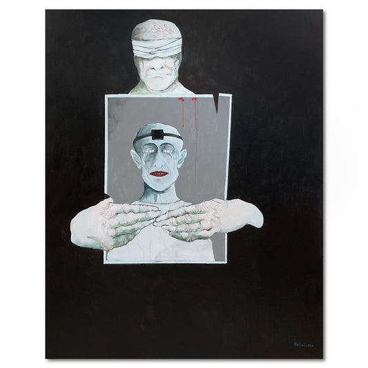 Milton Berwin (1925-2023), Original Painting on Canvas (60" x 48"), Hand Signed with Letter of Authenticity.