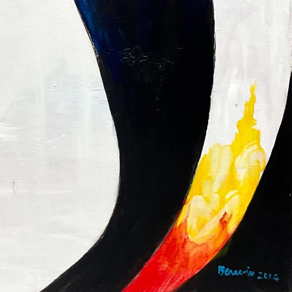 Milton Berwin (1925-2023), Original Painting on Canvas (45" x 60"), Hand Signed with Letter of Authenticity.