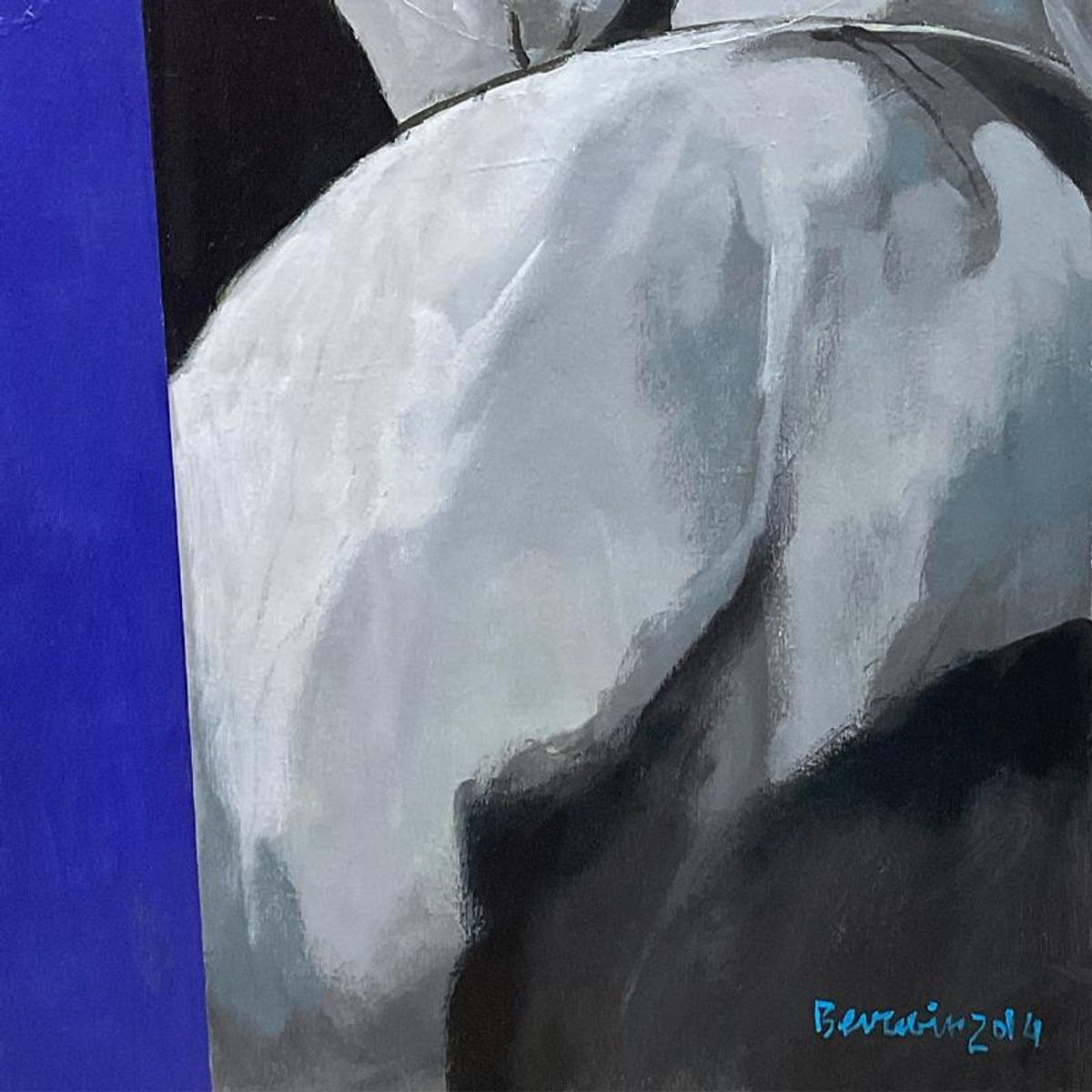 Milton Berwin (1925-2023), Original Painting on Canvas (45" x 60"), Hand Signed with Letter of Authenticity.
