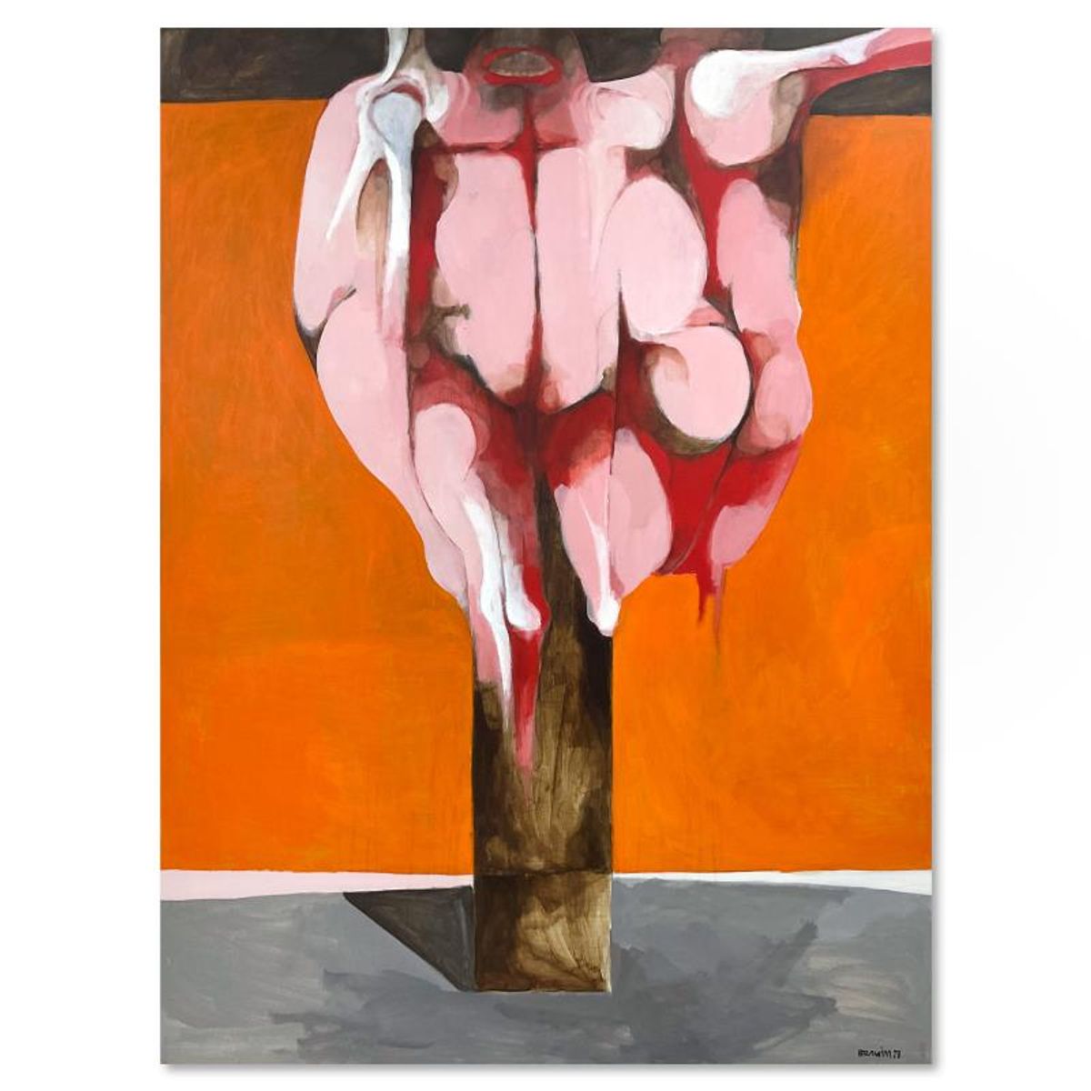 Milton Berwin (1925-2023), Original Painting on Canvas (60" x 45"), Dated 1971 and Hand Signed with Letter of Authenticity.