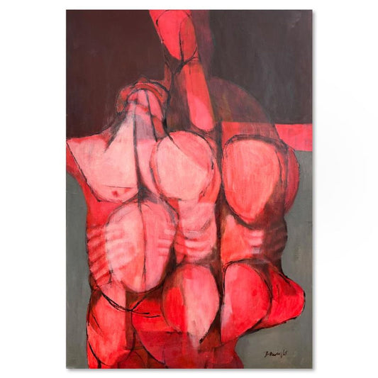 Milton Berwin (1925-2023), Original Painting on Canvas (40" x 30"), Dated 1965 and Hand Signed with Letter of Authenticity.