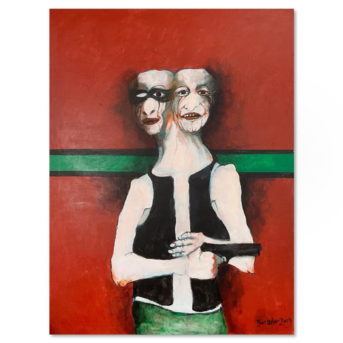 Milton Berwin (1925-2023), Original Painting on Canvas (40" x 30"), Hand Signed with Letter of Authenticity.
