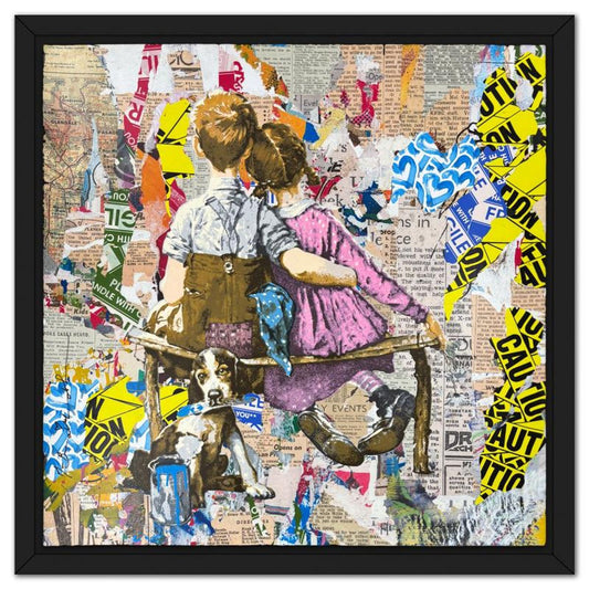 Mr Brainwash, '"Work Well Together" Framed Unique (UNQ) Mixed Media, Hand Signed with Certificate of Authenticity.
