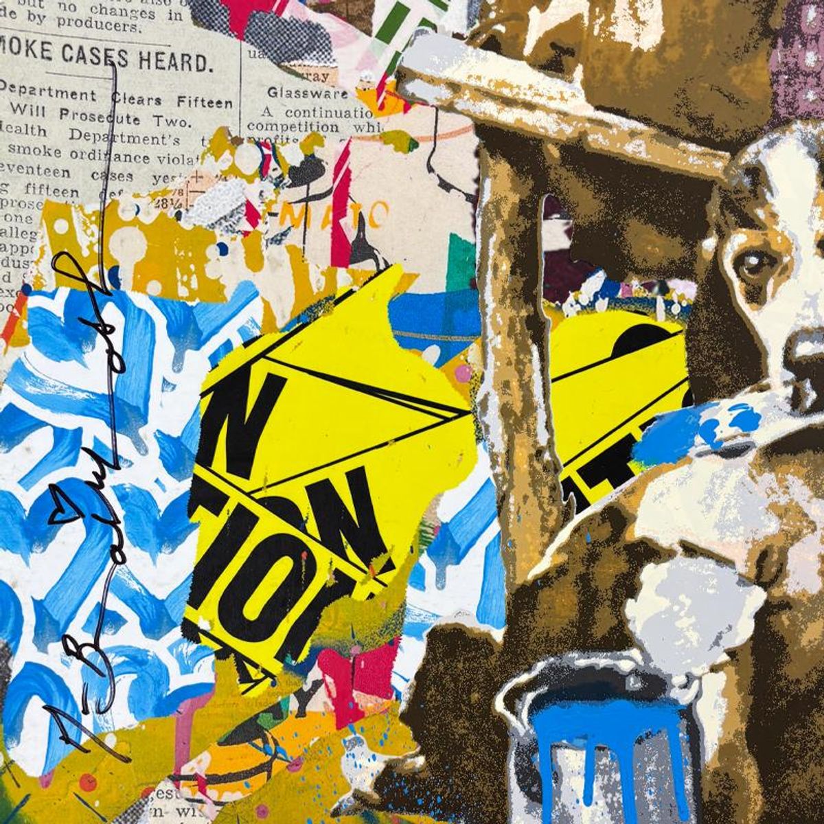 Mr Brainwash, '"Work Well Together" Framed Unique (UNQ) Mixed Media, Hand Signed with Certificate of Authenticity.