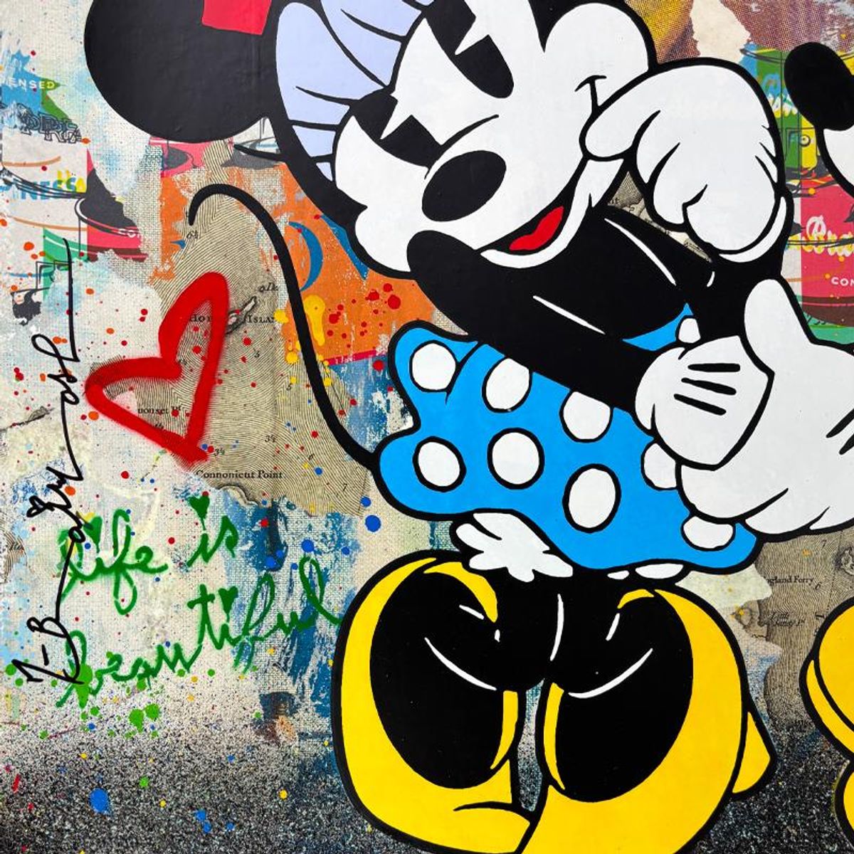 Mr. Brainwash, "Forever Yours" Framed Mixed Media Original, Hand Signed with Certificate of Authenticity.