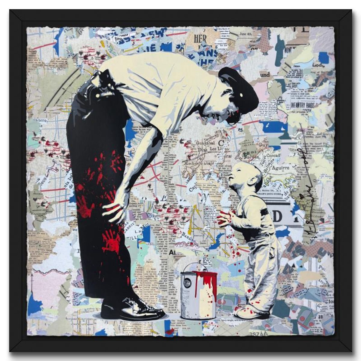 Mr Brainwash,"Not Guilty" Framed Unique (UNQ) Mixed Media, Hand Signed with Certificate of Authenticity.
