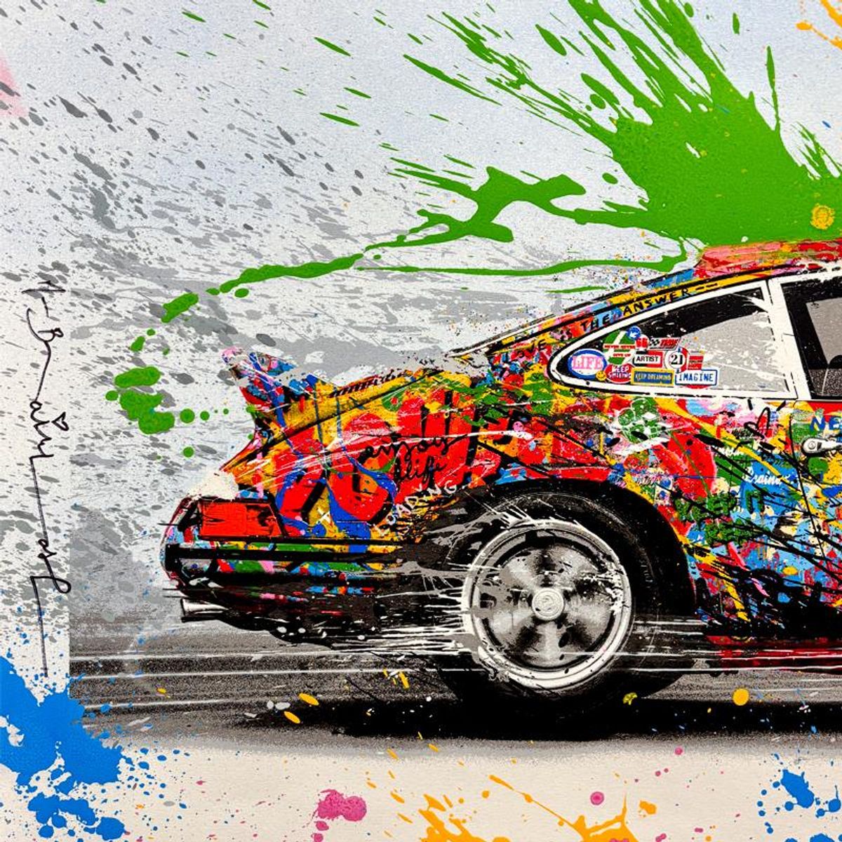 Mr Brainwash, "Maximum Velocity" Framed Unique (UNQ) Mixed Media, Hand Signed with Certificate of Authenticity.