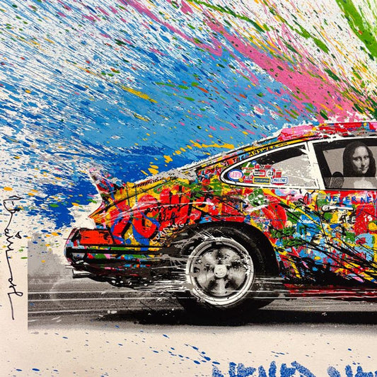 Mr Brainwash, "Maximum Velocity" Framed Unique (UNQ) Mixed Media, Hand Signed with Certificate of Authenticity.
