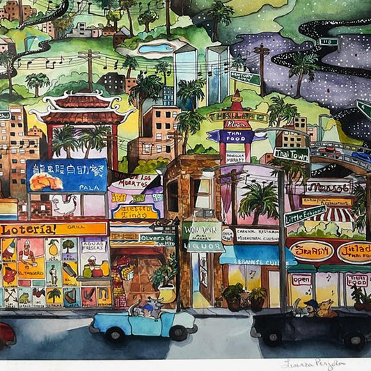 Linnea Pergola, "I Love LA" Framed Limited Edition from an AP Edition, Hand Signed with Letter of Authenticity.
