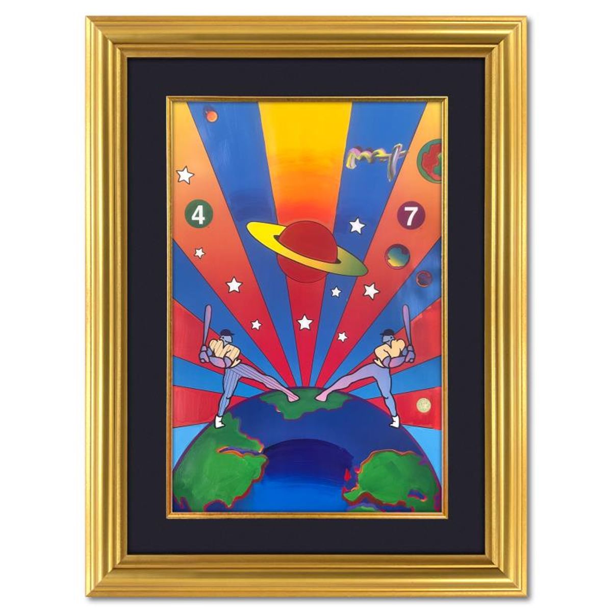 Peter Max, "World Series 2000" Framed One-of-a-Kind Acrylic Mixed Media (48.5" x 36.5"), Hand Signed with Registration Number Certifying Authenticity