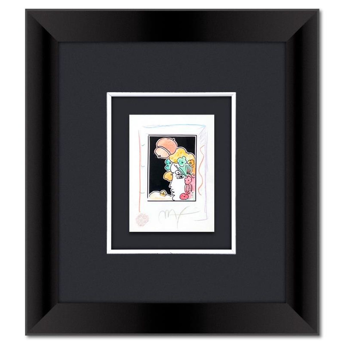 Peter Max, Framed One-of-a-Kind Mixed Media, Hand Signed with Registration Number Certifying Authenticity