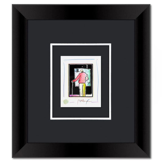 Peter Max, "Man at Easel" Framed One-of-a-Kind Mixed Media, Hand Signed with Registration Number Certifying Authenticity.