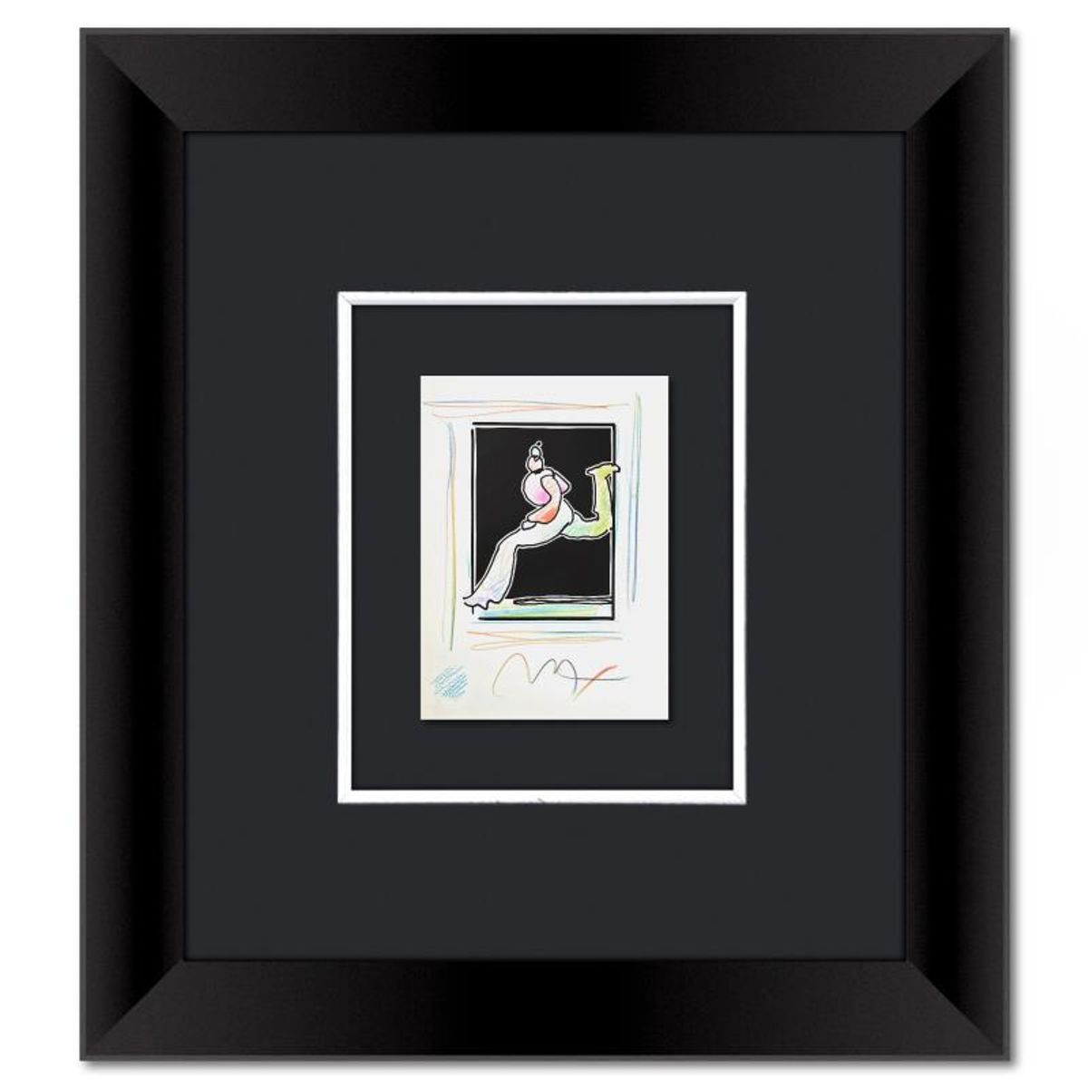 Peter Max, Framed One-of-a-Kind Mixed Media, Hand Signed with Registration Number Certifying Authenticity.