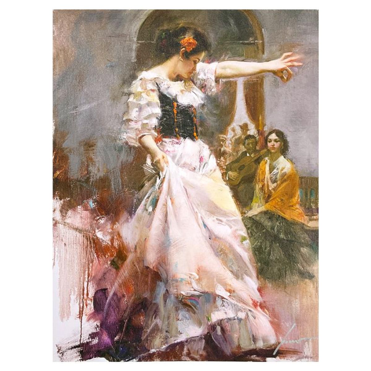 Pino (1939-2010), "Midnight Tango" Limited Edition on Canvas, Numbered and Hand Signed with Certificate of Authenticity.