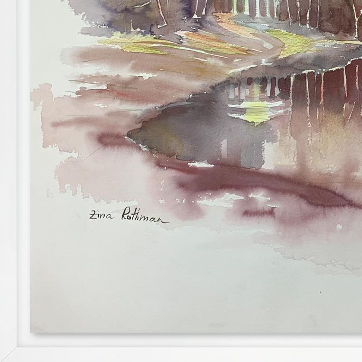 Zina Roitman, Framed Hand Signed Original Painting with Letter of Authenticity.