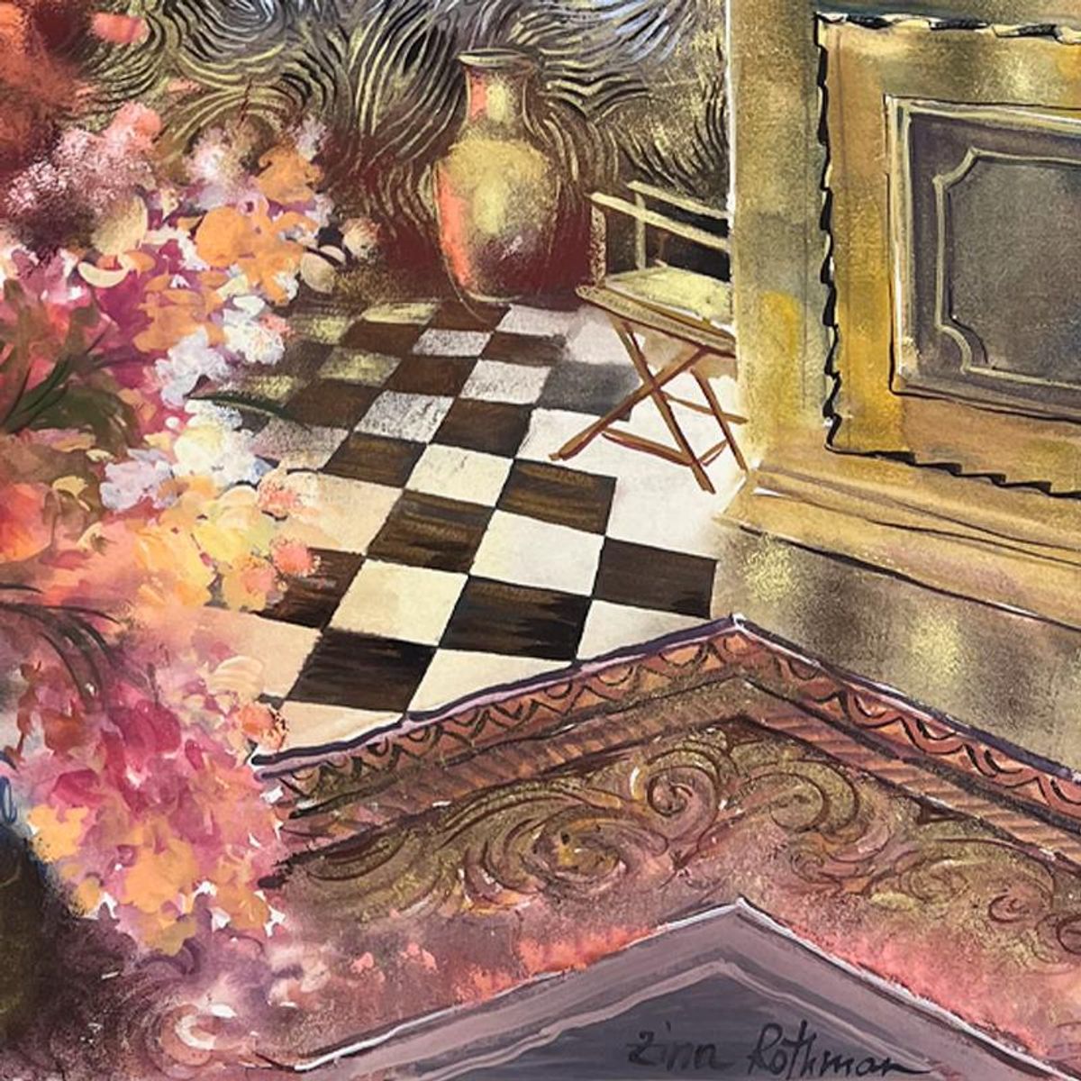 Zina Roitman, Hand Signed Original Painting with Letter of Authenticity.