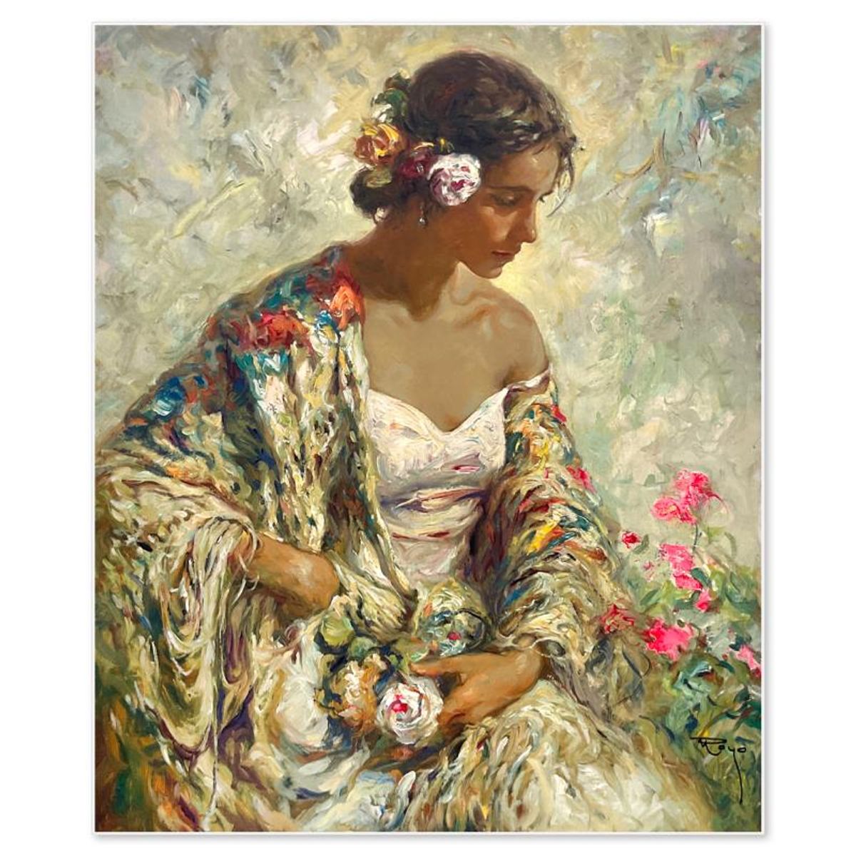 Royo, "Bella Serena" Limited Edition Serigraph on Clay-Board (29" x 24"), Numbered and Hand Signed with Letter of Authenticity.
