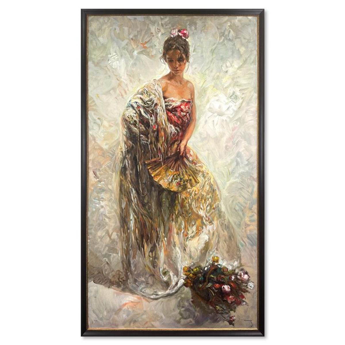 Royo, "La Modelo" Framed Limited Edition Serigraph on Clay-Board (58.5" x 33.5"), Numbered 1/150 and Hand Signed with Letter of Authenticity.