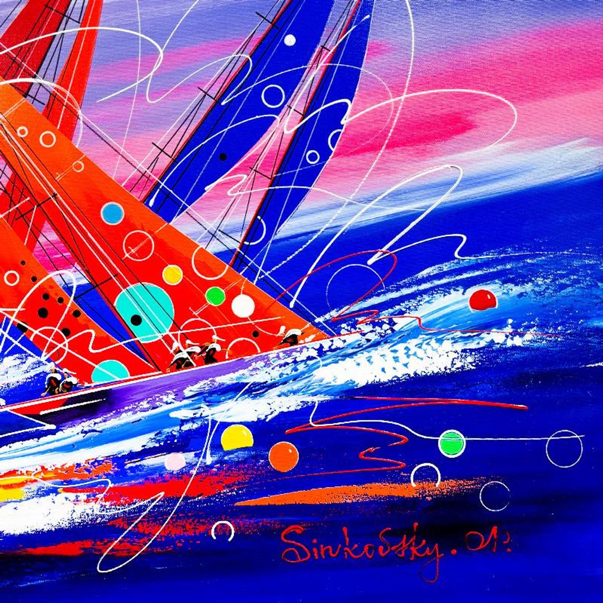 Natalia Sinkovsky, Original Acrylic Painting on Canvas, Hand Signed with Letter of Authenticity.